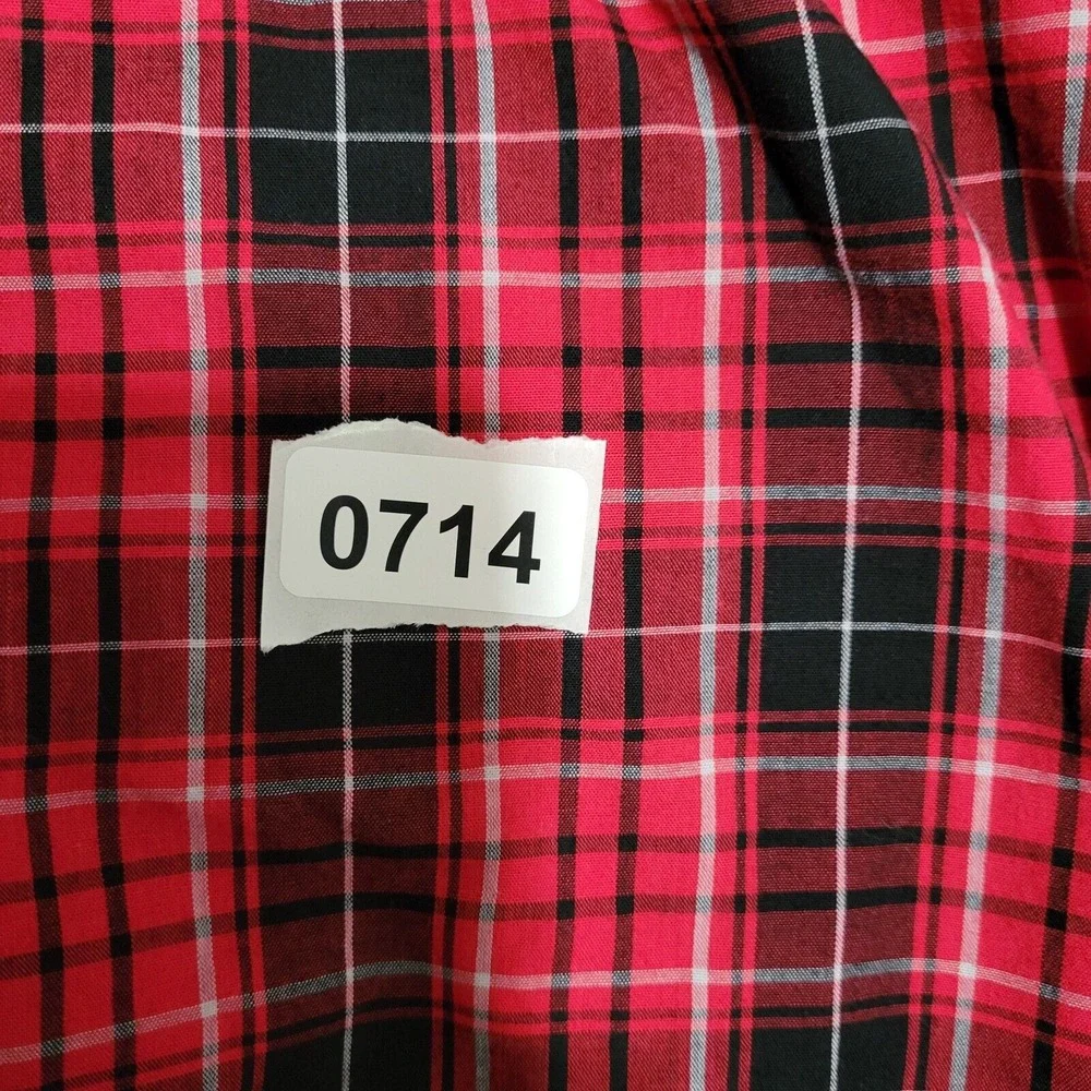 Wrangler Shirt Mens XL Pearl Snap Red Plaid Double Sawtooth Pocket Rodeo Western